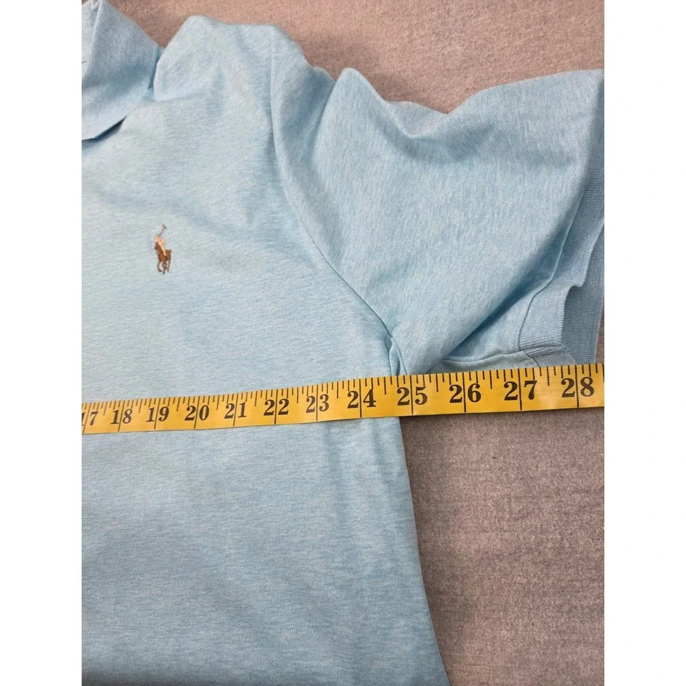Polo Ralph Lauren Soft Touch Golf Polo Shirt 2XL Sky Sea Blue‎ Flesh Pony Logo
